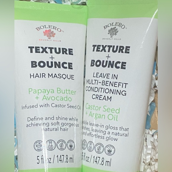 Bolero Texture & Bounce Leave In Conditioner Cream Castor Seed Oil Set of 2 - Picture 4 of 5